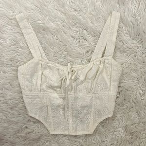 NWT lace white corset top
